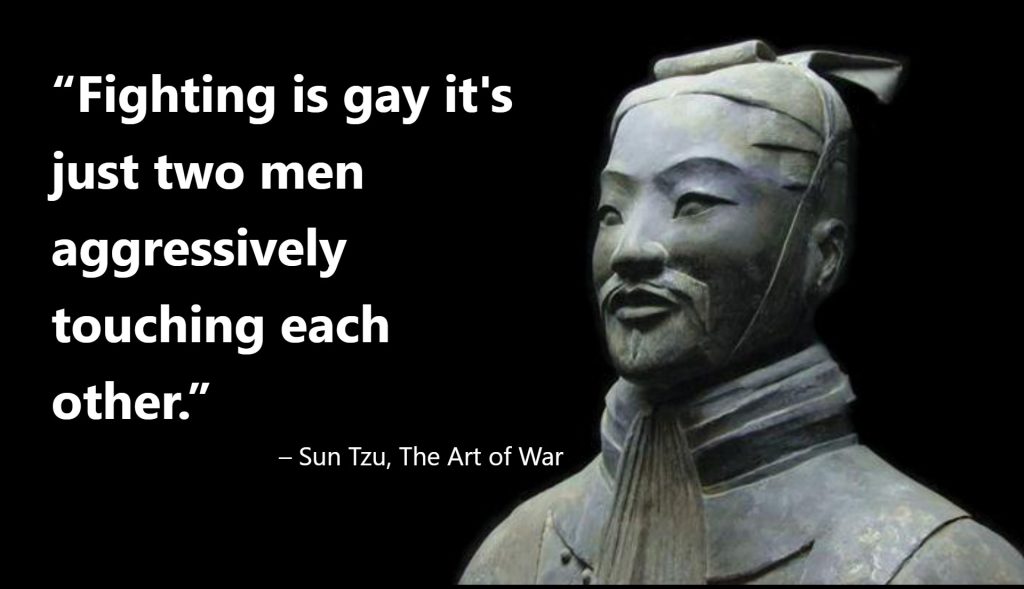 Fighting is gay it's just two men aggressively touching each other.